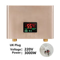 110V 220V Instant Water Heater Bathroom Kitchen Wall Mounted Electric Water Heater LCD Temperature Display with Remote Control