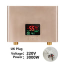 110V 220V Instant Water Heater Bathroom Kitchen Wall Mounted Electric Water Heater LCD Temperature Display with Remote Control
