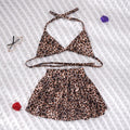 Fashion Leopard Pet Bikini Swimsuit Set for Small Dogs Schnauzer French Bulldog Summer Beach Skirts Female Dog Clothing