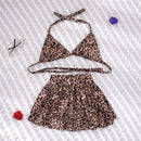 Fashion Leopard Pet Bikini Swimsuit Set for Small Dogs Schnauzer French Bulldog Summer Beach Skirts Female Dog Clothing