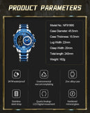 NAVIFORCE Luxury Brand New Watch for Men Stainless Steel Dual Display Quartz Wrist Watches Waterproof Military Sports Male Clock
