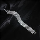 Luxury Bling Crystal Rhinestone Bracelets for Women Silver Color Elegant Bridal Wedding Jewelry