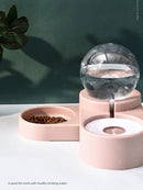 Dog/Cat Bowl Pet Double Bowl Dog Food Bowl Mouth Wet-Proof Drinking Bowl Bubble Drink Fountain Drinking Machine