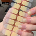 16Tip White Pink Full Cover Nail Sticker Self-Adhesive Simple Gradient Effect Full Nail Wraps DIY Nail Art Making Manicure Autum