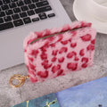 Leopard Print Short Wallet Trend Plush Multi Slot Credit Card Bag Multifunctional Portable Wallet For Outdoor Use