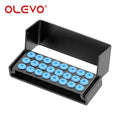 OLEVO Aluminum Dental Burs Holder Sterilizer Case Drills Block for High/Low Speed Bur Organizer Box With Silicone Autoclavable