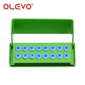 OLEVO Aluminum Dental Burs Holder Sterilizer Case Drills Block for High/Low Speed Bur Organizer Box With Silicone Autoclavable