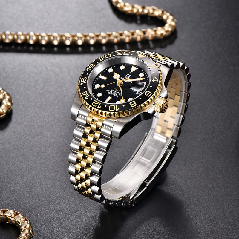 2024 New PAGANI DESIGN 40MM Men Mechanical Watch Luxury Ceramic Bezel Automatic Watch 10bar Waterproof Sapphire Glass GMT Watch