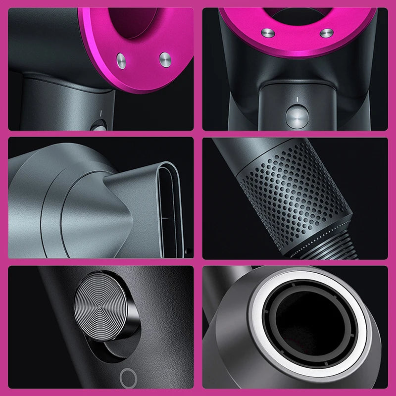 Secador de pelo Ion sin hojas Super Ionic 5 en 1 con difusor, secador de pelo profesional con ionización, secador eléctrico de aire caliente.