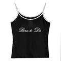 EMO Lace Y2k Tank Top Harajuku Letter Print Rock Goth Retro Crop top Streetwear Punk Sleeveless T-shirt Hiphop Spice Girls Sling