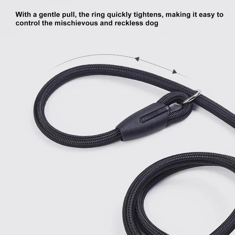 Strong Slip Lead Dog Leash Adjustable Loop High-density Nylon Braided Rope Training Leash for Large Medium Small Dogs