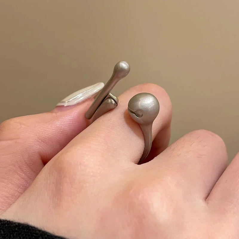 Creative Design Decompression Movable Knock Knock Anxiety Ring for Men Women Cute Stress Relief Fidget Ring Fashion Jewelry Gift