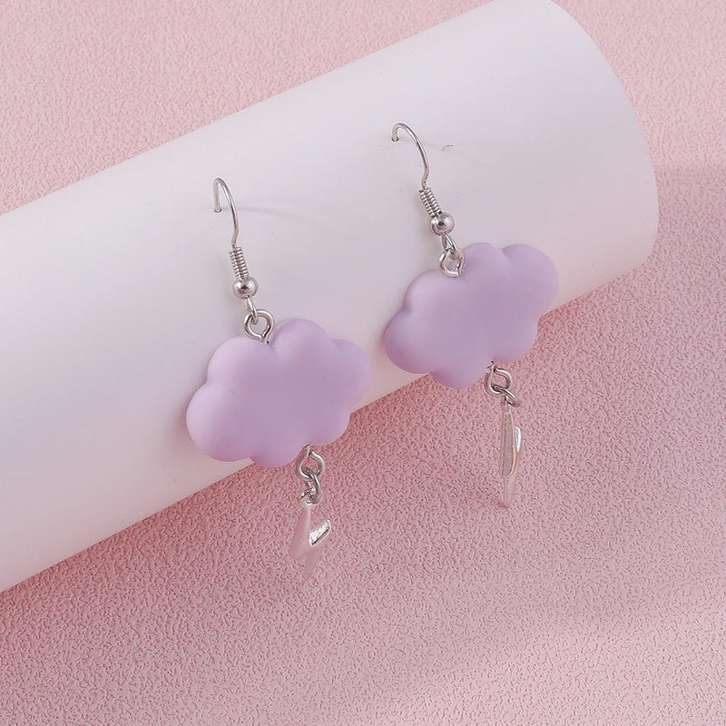 Aihua Acrylic Rain Clouds Earrings Long Tassel Rain Star Pendant Earrings Handmade Cute Cloud Earrings New In Jewelry Gifts