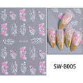 Red Wing Heart Nail Stickers 3D Glitter Stars Moon Lines Foil Metallic Manicure Valentines Decal Slider Manicure Decoration Tips