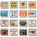 New Fashion Love Beauty Peace Girl Key Happy Forever Dad Italian Links Bracelet Stainless Steel Jewelry Diy Making