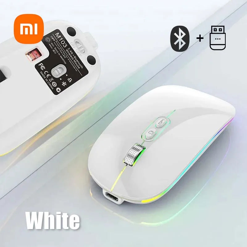 Xiaomi Dual Mode Mouse Wireless Backlight 2.4G Bluetooth Type-C Rechargeable 1600 DPI Adjustable Silence Boss Button Office Home