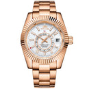 Automatic Watch for Men Mechanical Movement Stainless Steel Rose Gold Blue Luxury Sky 40mm Reloj Hombre Baratos