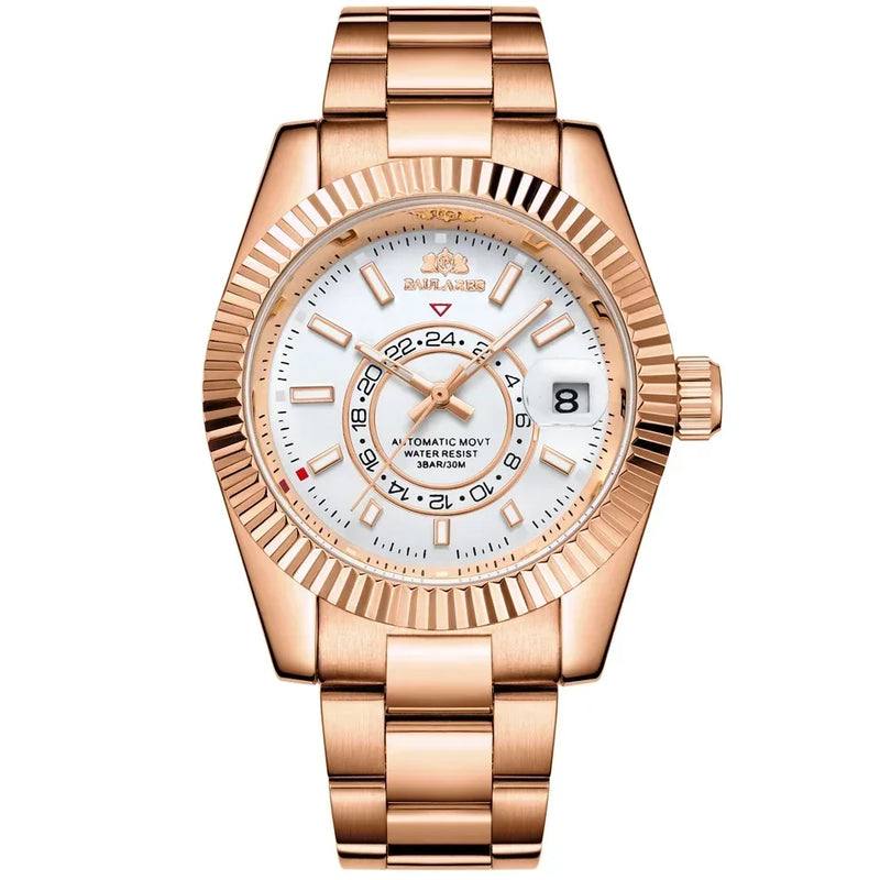 Automatic Watch for Men Mechanical Movement Stainless Steel Rose Gold Blue Luxury Sky 40mm Reloj Hombre Baratos