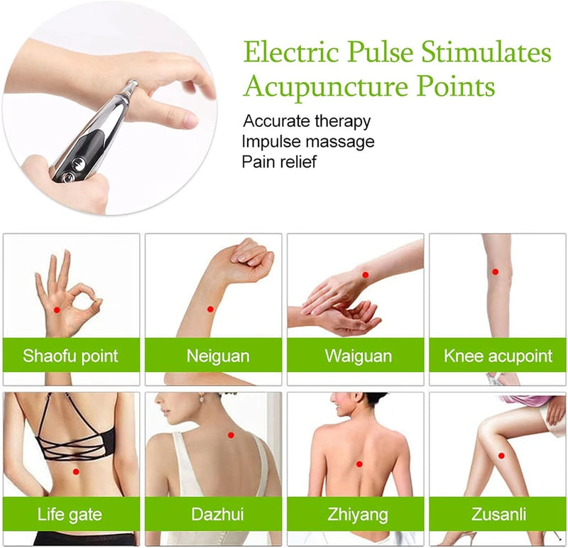 Electric Acupuncture Pen Body Muscle Massager 5 In 1 EMS Acupressure Pen Microcurrent Gua Sha Back Scraper Neck Foot Relaxation