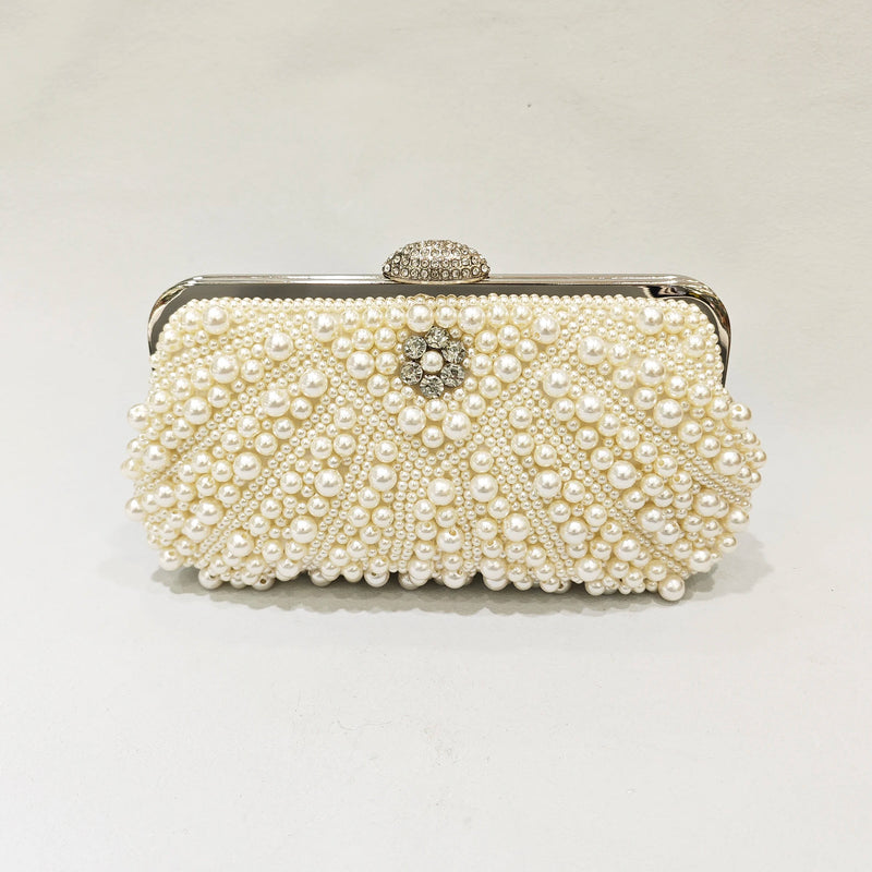 JXL Pearls Tassels Handbag Purse Clutch For Woman Luxury Beaded Evening Dresses Bags