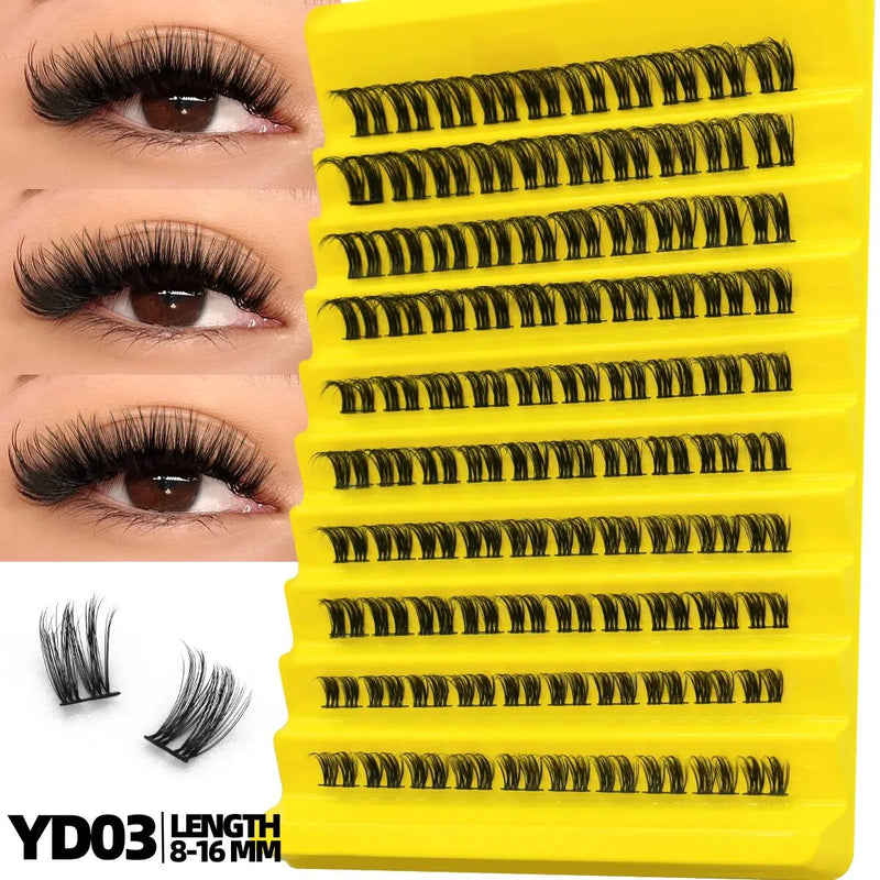 Cluster Lashes Mixed Tray Individual Eyelashes 3D Volume Eye Lashes Soft Natural Lashes Makeup Tools