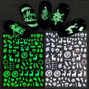 Shiny Maple Geometry Autumn Nail Art Stickers Laser Sector Fall Leaves Decals Cute Squirrel Slider Manicure Decorations CHCJ-076