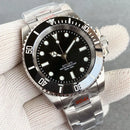 Tandorio NH35 Black Dial 40mm Mechanical Dive Watch Men 200M Waterproof Lume Sapphire No Date Window Stainless Steel Bracelet