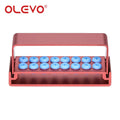 OLEVO Aluminum Dental Burs Holder Sterilizer Case Drills Block for High/Low Speed Bur Organizer Box With Silicone Autoclavable