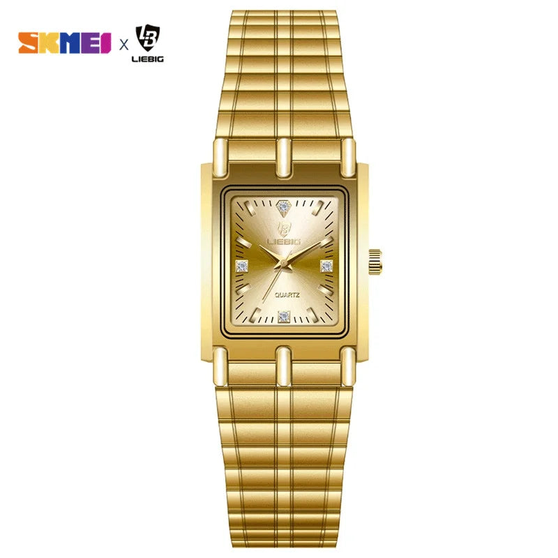 2022 Luxury Gold Steel Bracelet Wristwatches Female Male Clock Golden Quartz Watch For Men Women Watches relogio masculino L1018