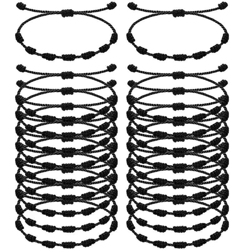 Handmade 7 Knots Red String Bracelet For Couple Protection Good Luck Amulet for Success Rope Braided Bracelet Jewelry Gifts