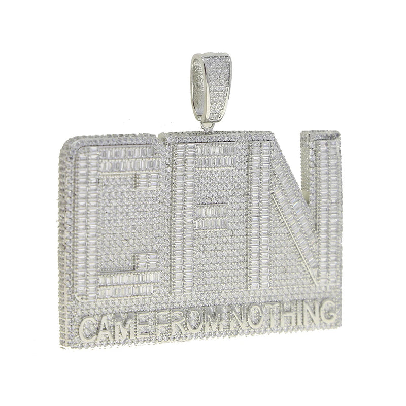 New Iced Out Bling CZ Letter Cross Pendant Necklace Various Design 5A Zircon Two Tone Color Badge Charm Men's Hip Hop Jewelry