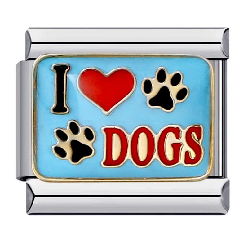 GEMOSA New Personalized Signature Words Italian Charms Link Fit 9mm Stainless Steel Bracelet Making DIY Jewelry for Women Men