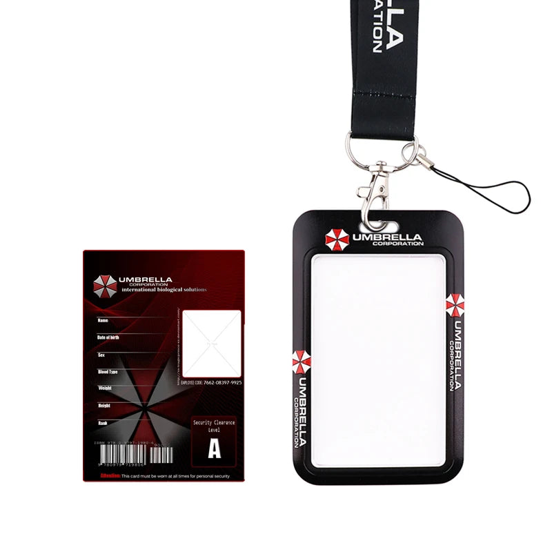 Double Sides Umbrella Lanyard & Card Holder By Umbrella Corporation Neck Strap Card ID Holders with Employee information card