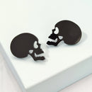 KUGUYS Halloween Skull Stud Earrings For Women Black White Red Acrylic Fall Jewellery Accessories for Horror Party