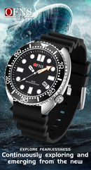 OFNS New Style Fashion 8033 Men's Quartz Watch Simple Fashion Waterproof Calendar Watch Casual Silicone Strap Watch Wristwatch