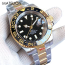 Gold Tow Tone NH34A GMT Movement Diving Watch for Men Automatic Watches Mechanical Swim Jubilee Bracelet 200m Waterproof Date