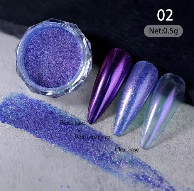 1Jar Aurora Chameleon Snowflake Ultra-Thin Iridescent Nail Sequins Holographic Opal EyeShadow Ice Glitter Nail Chameleon Flakes