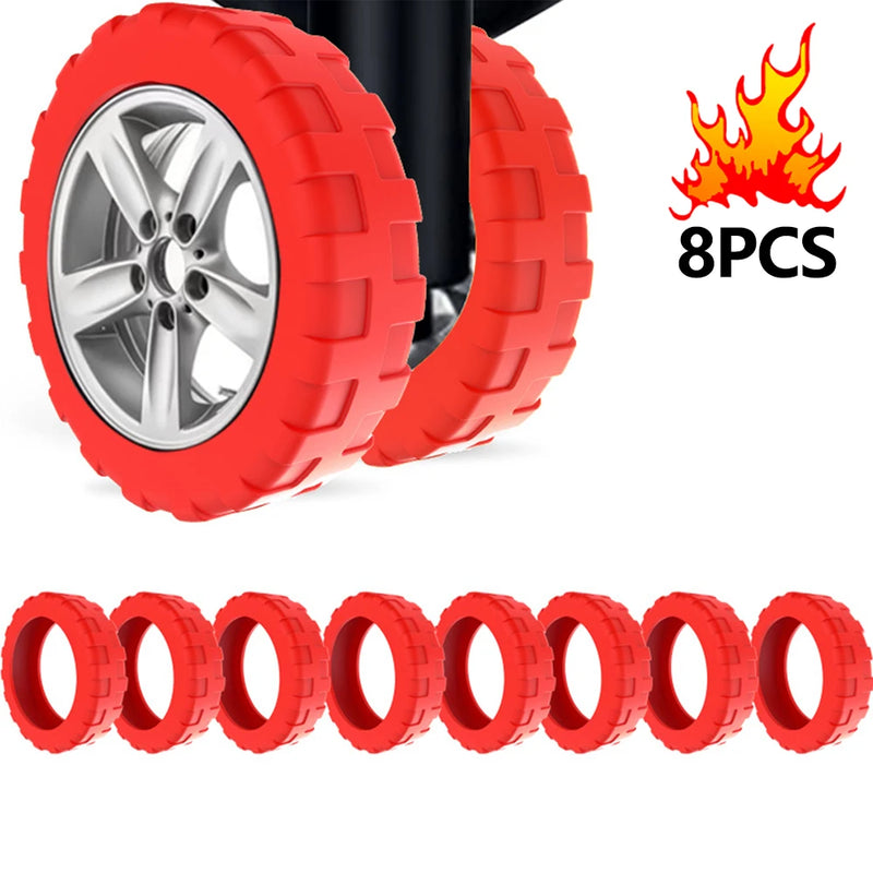 8PCS/Set Suitcase Parts Axles Travel Luggage Caster Shoes Silicone with Silent Sound Luggage Wheels Protector Reduce Noise.-zmt