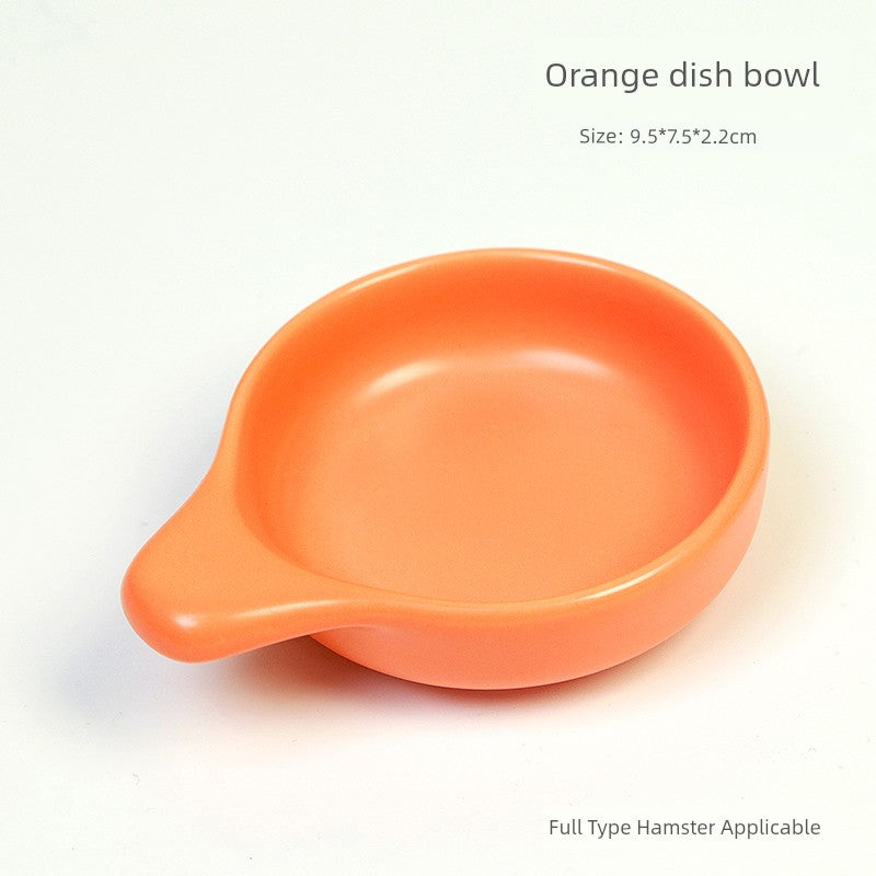 Little Hamster Food Basin Ceramic Rice Bowl Flower and Mouse Djungarian Hamster Special Daily Necessities Cage Toy Set Food Bowl