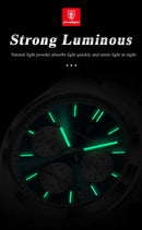 POEDAGAR Luxury Man Quartz Watch Sport Military Watch For Men Waterproof Luminous Date Chronograph Stainless Steel Men's Watches