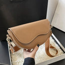 PU Leather Casual Ladies Shoulder Bag Women's Flap Crossbody Bag Saddle Bag 2 Straps Retro Handbag