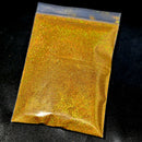 Polvo de purpurina holográfica plateada para uñas, 24 colores, brillante, 0,2 mm, para manicura DIY, 50 g/bolsa