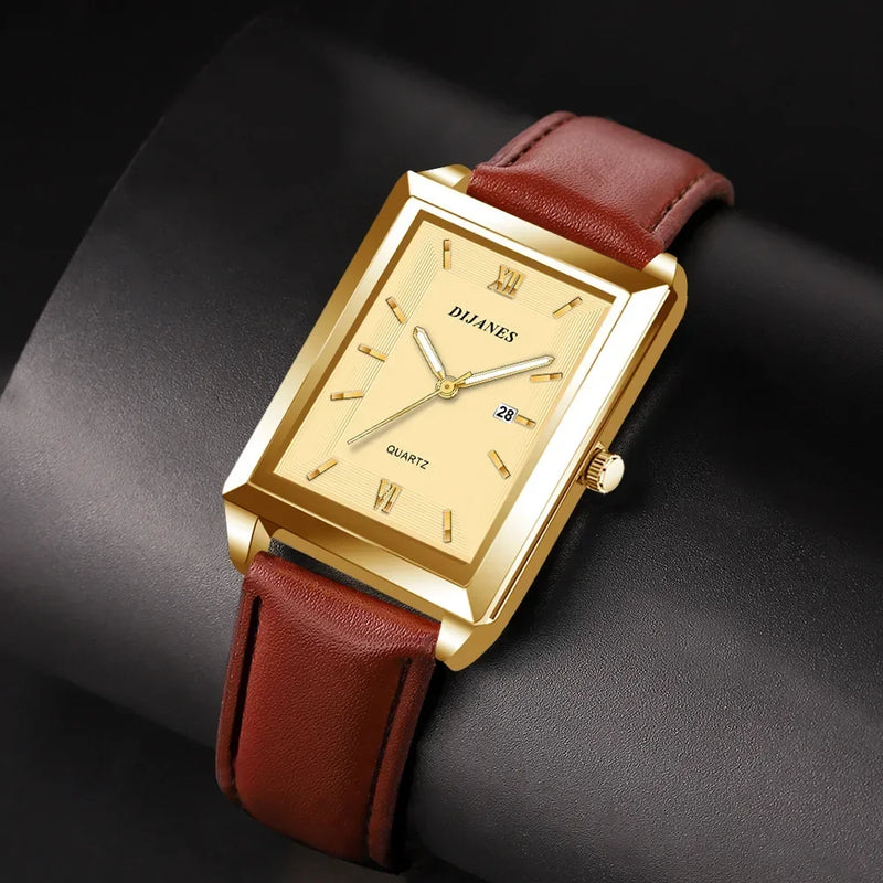 2024 New Men Watch Light Luxury Brand Business Watches for Men Square Business Wristwatches Luxury Clock Relojes De Hombre