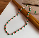 2022 Bohemian Simple Retro Little Yellow Duck Seven Star Ladybug Pearl Necklace Colorful Beaded Women Girls Party Jewelry