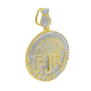 New Iced Out Bling CZ Letter Cross Pendant Necklace Various Design 5A Zircon Two Tone Color Badge Charm Men's Hip Hop Jewelry