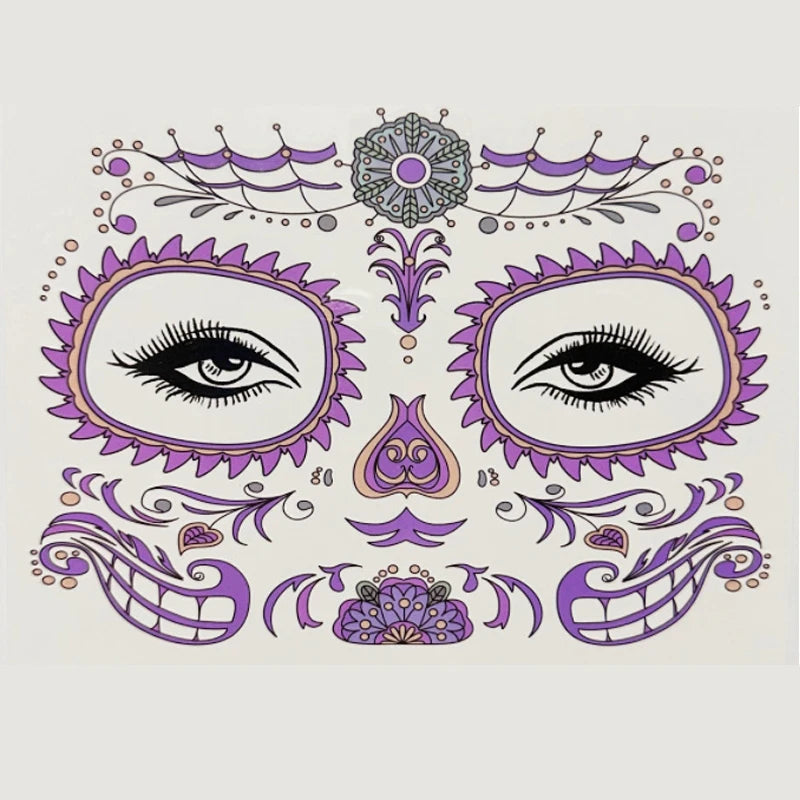 Face Festival Tattoo Costume Party Stickers Halloween Waterproof Temporary Tattoo Stickers Makeup Body Dress Up Decoration