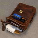 Retro Men's HiP Bum Waist Bags Clip Buckle Belt Waist Packs Zip Small Mini Fanny Pack Genuine Leather Cowhide Man Belt Pouch