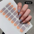 16Tip White Pink Full Cover Nail Sticker Self-Adhesive Simple Gradient Effect Full Nail Wraps DIY Nail Art Making Manicure Autum