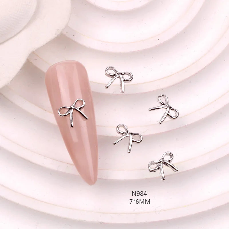 TSZS 10pcs Luxury Kawaii Bow Nail Art Charms 3D Japanese Alloy Bow Tie Jewelry Nail Rhinestone Decoration DIY Access