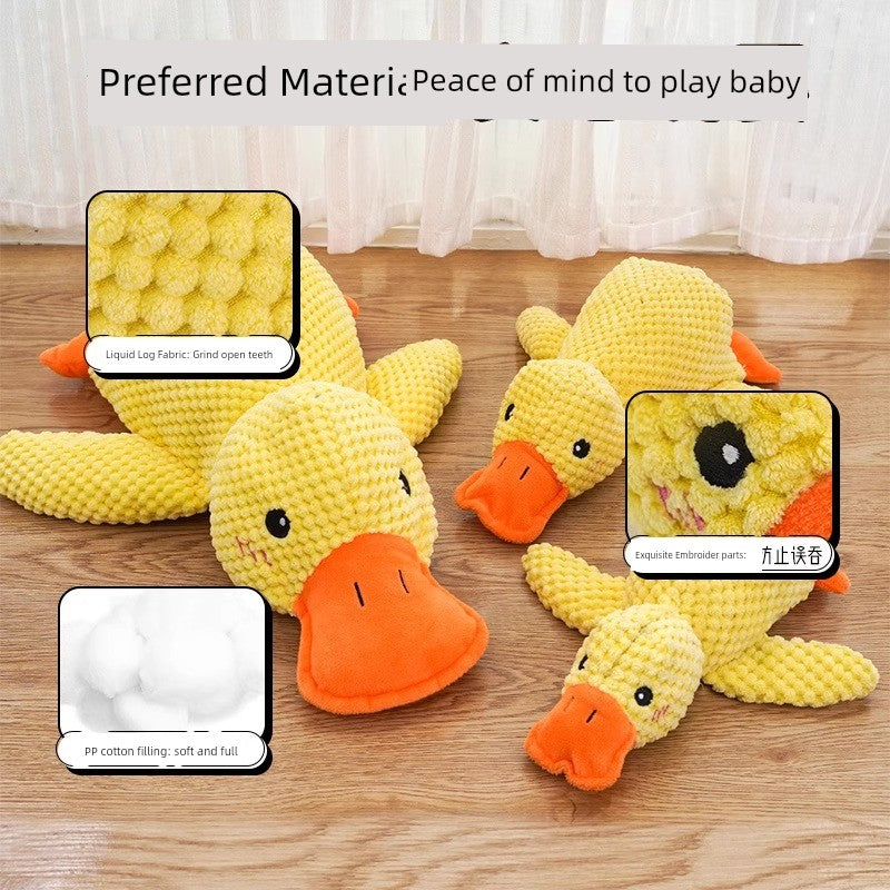 Sound Self-Hi Relieving Boredom Yellow Duck Big Dog Bite-Resistant Toys